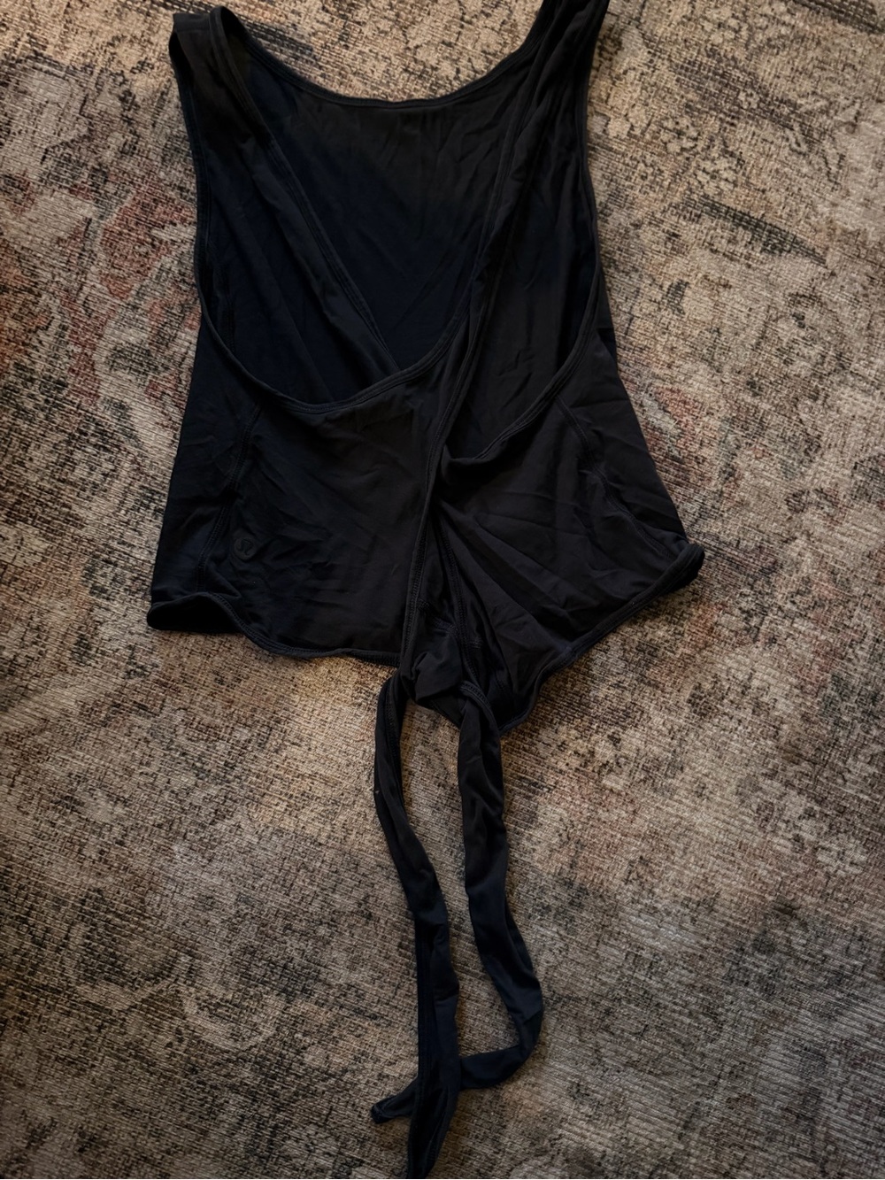 Lululemon Twist Me Up Crop Tank Black Wrap Tie Lightweight Top